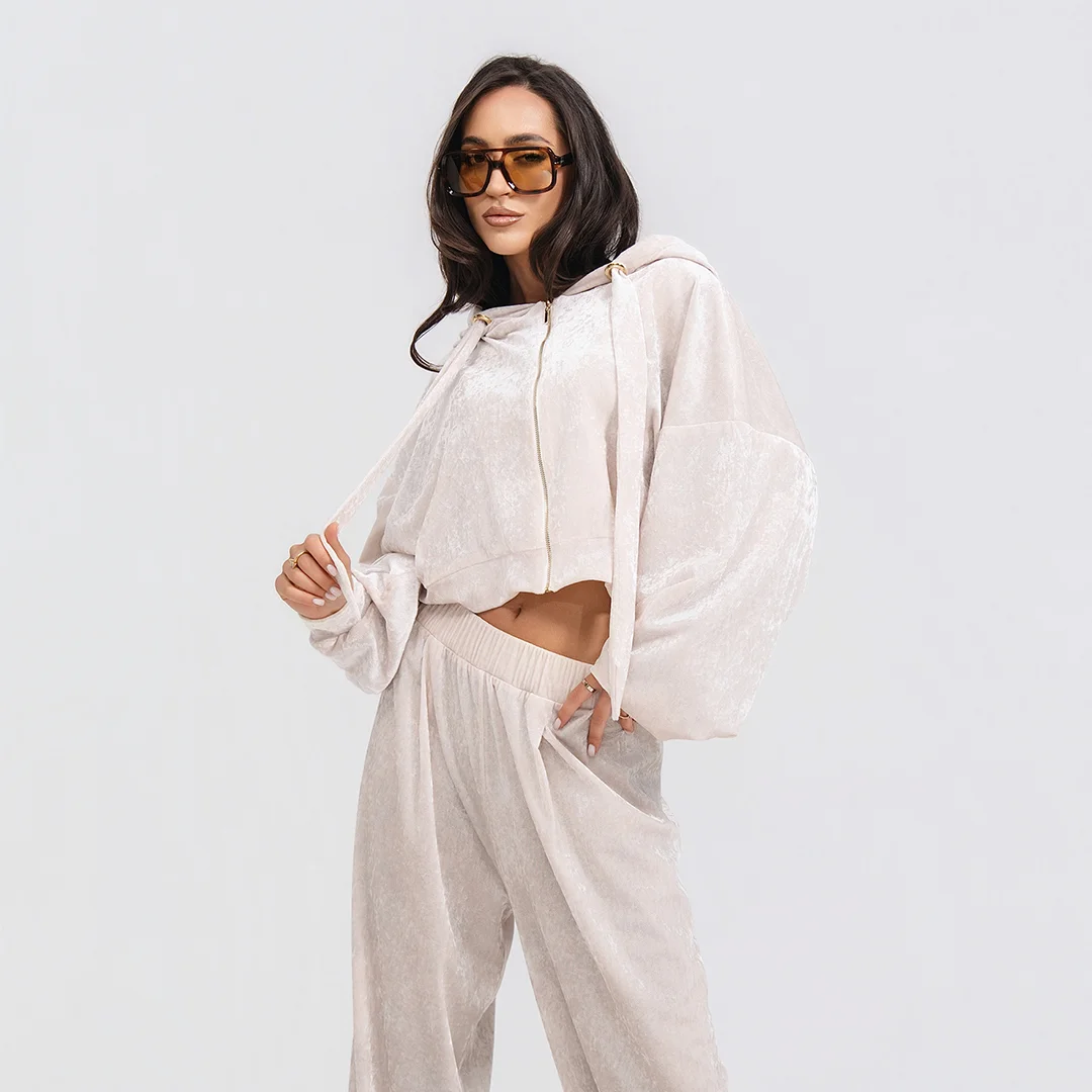 Суитшърт с качулка и връзки Junona