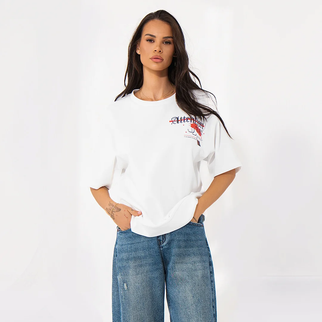 Oversize блуза Junona с принт и бродерия