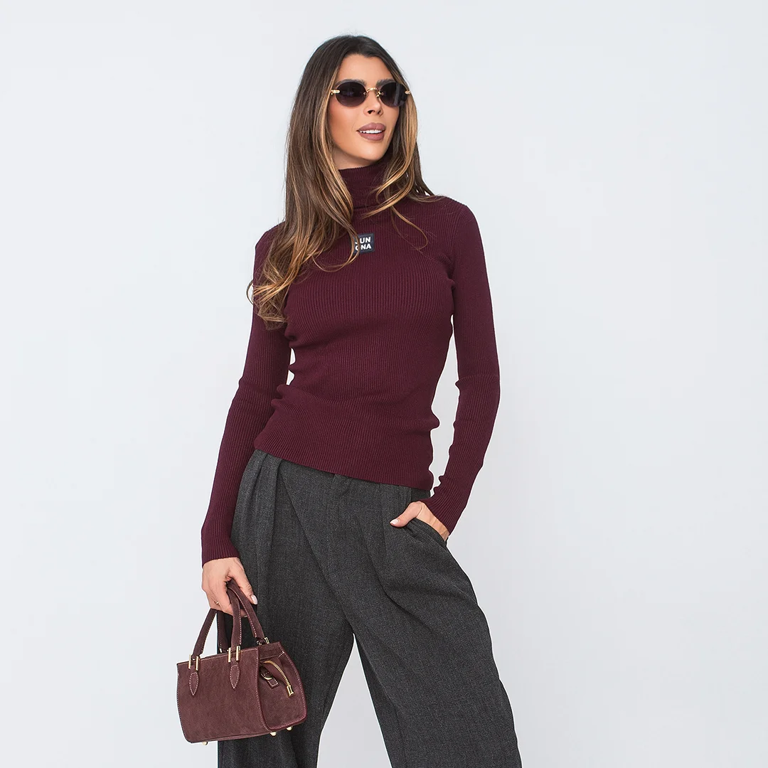 Рипсена блуза с поло яка и гумирано лого