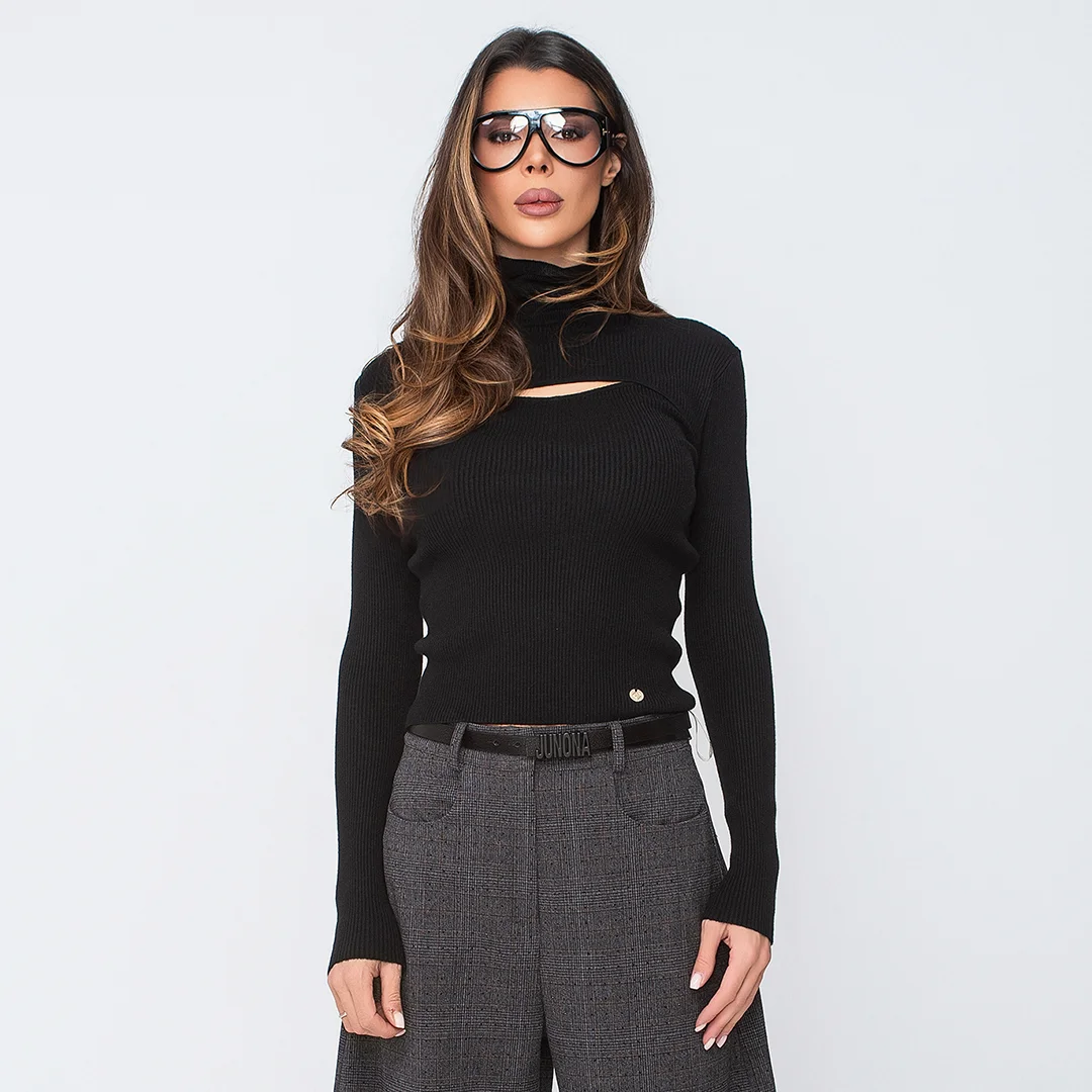 Рипсена блуза с цепка