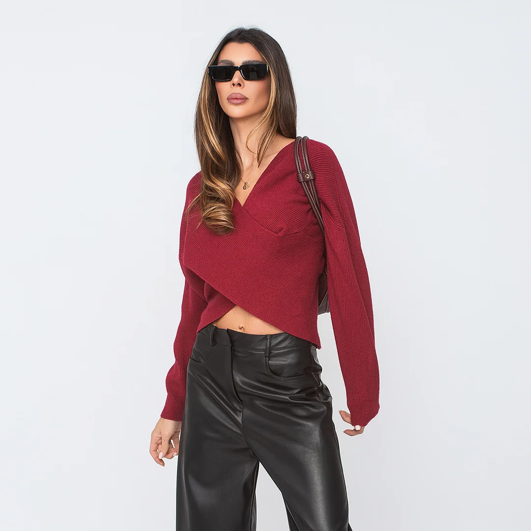 Рипсена блуза с прехлупване