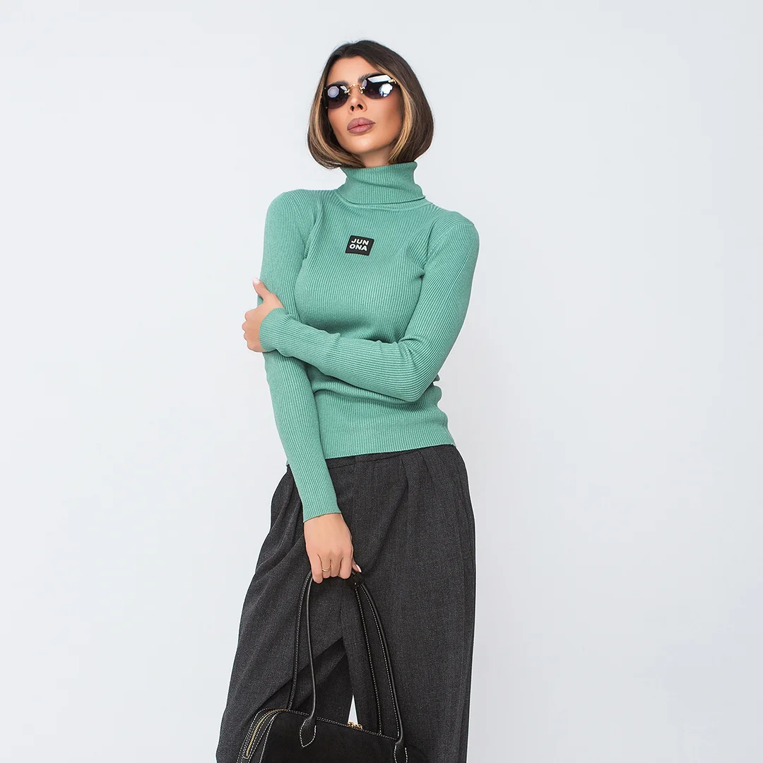 Рипсена блуза с поло яка и гумирано лого