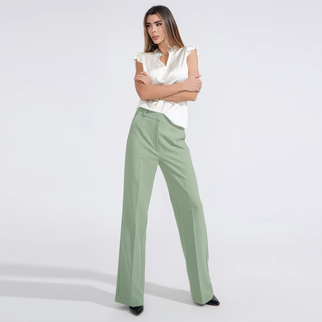 Панталон с широк крачол Junona Green