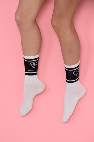 Бели чорапи с лого Junona
